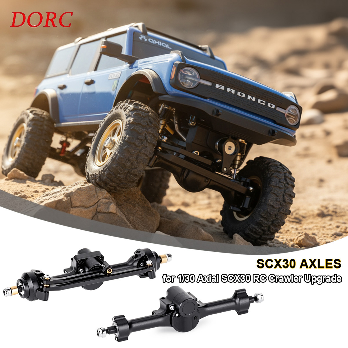 Rc Crawler Axle Parts - SCX30 1/30 +5mm Aluminum Front &