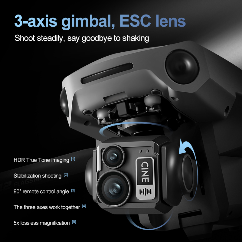 8K 3 Axis Gimbal Brushless 7.2 - Drone Rc Gps recension och pris
