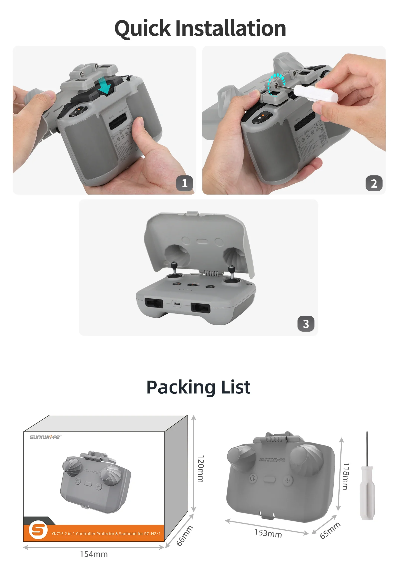 2 in 1 Controller Protector Su - Drone Dji Rc N3 recension och pris