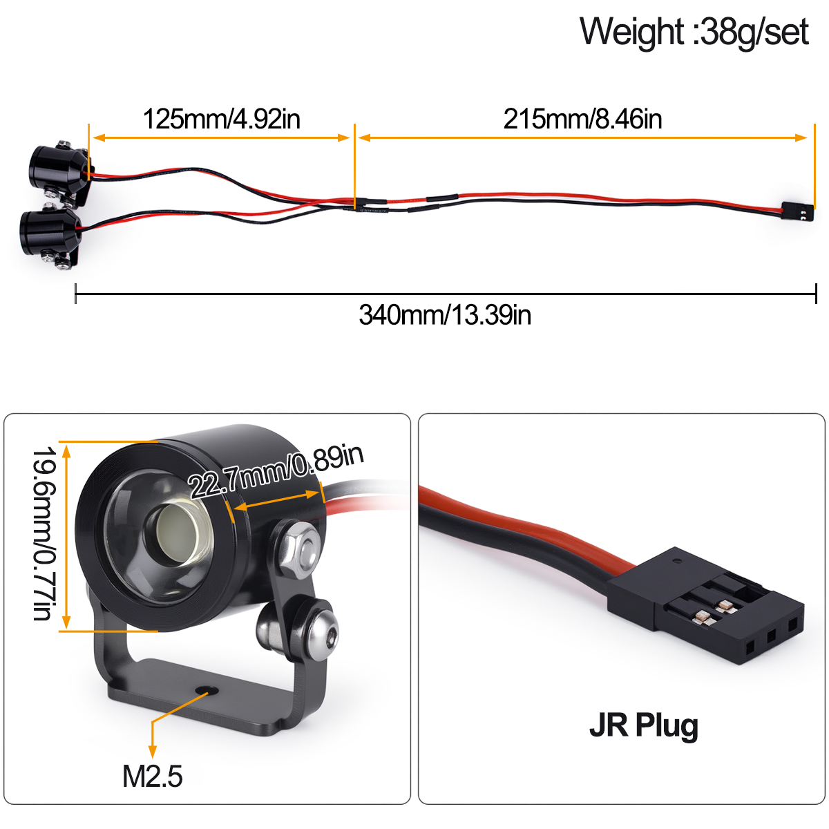 RC Car LED Light Headlight Spo - Drone Lidi Rc recension och pris