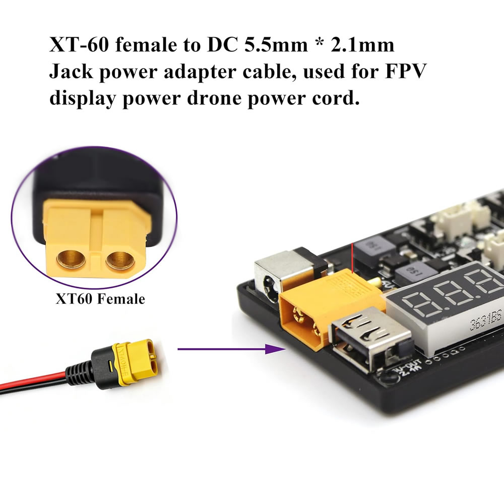 XT60 Plug Female Male To DC 5. - Drone Rc Car Hybrid recension och pris