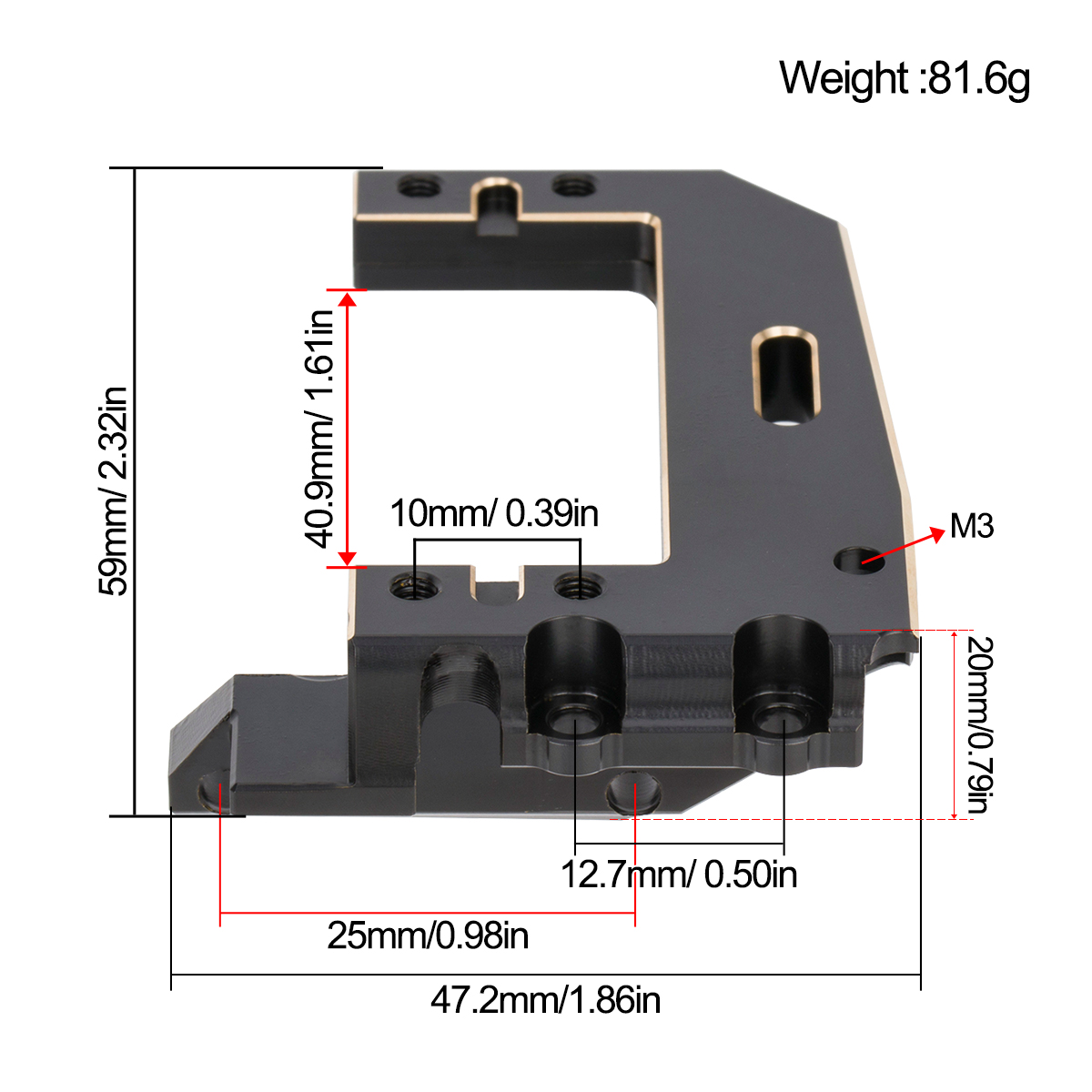 Machined Brass Servo Mount Bra - Rc Crawler Axle Parts recension och pris
