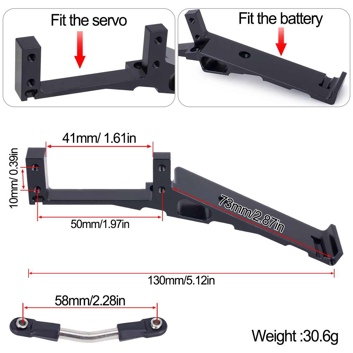 1Pcs Aluminum Alloy Servo and  - Rc Crawler Axle Parts recension och pris