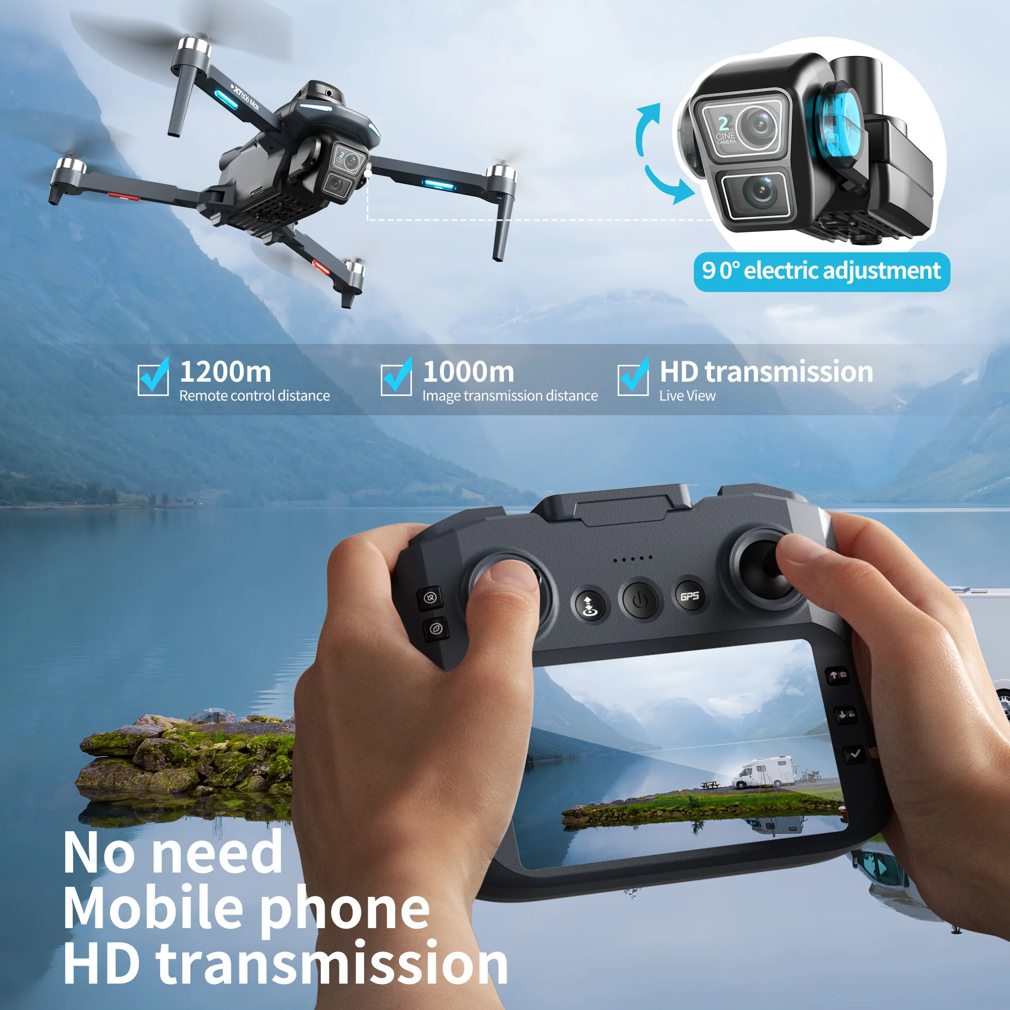 Lenovo XT606 MAX GPS Drone 4k  - Rc Drone E88 recension och pris
