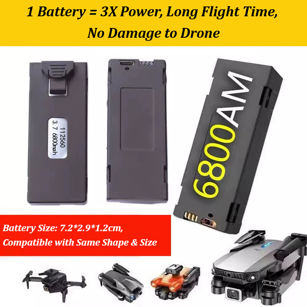 3.7V 6800mAh Spare Replacement - Rc Drone E88 recension och pris