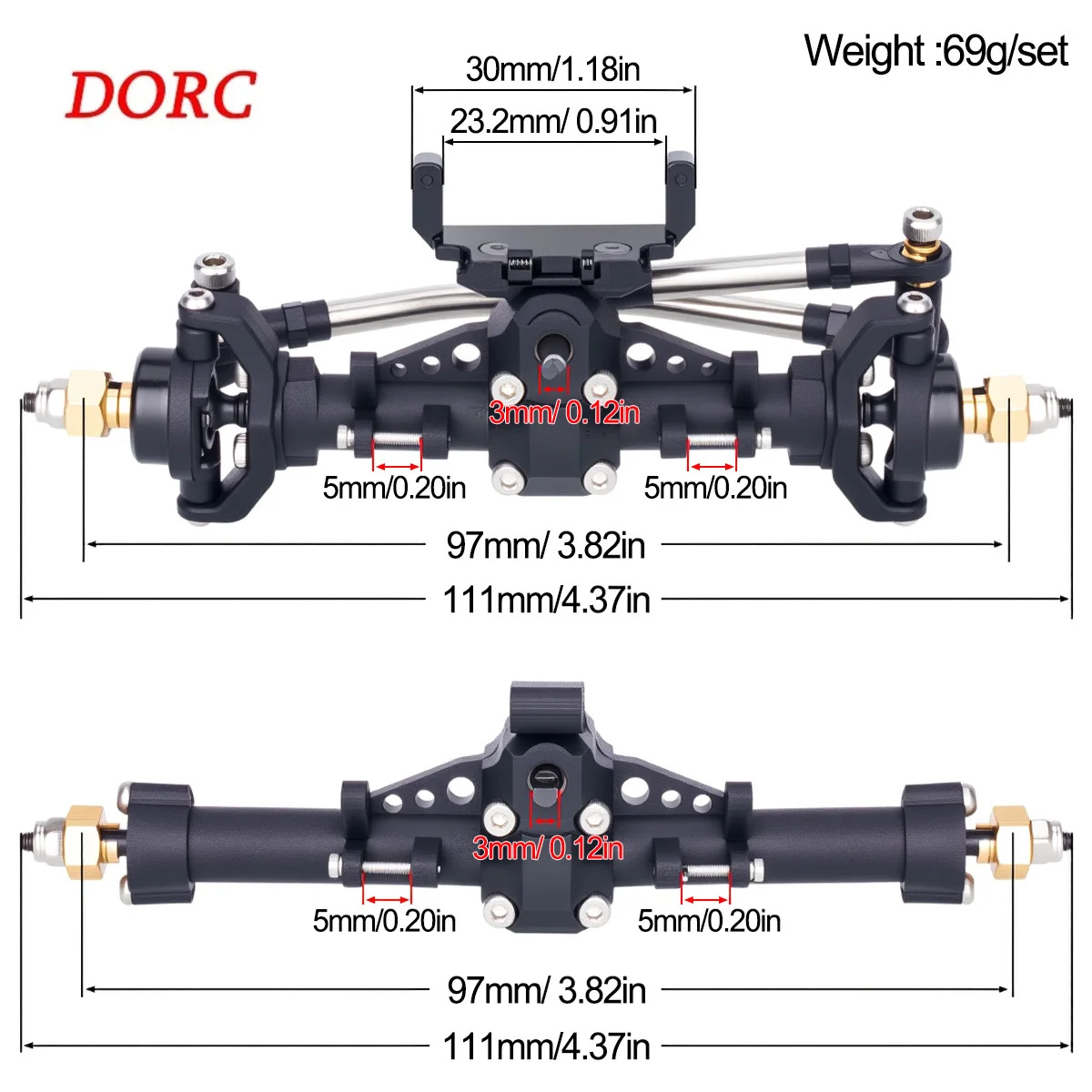 1Set Plastic Axles w/ Servo Mo - Rc Crawler Axle Parts recension och pris