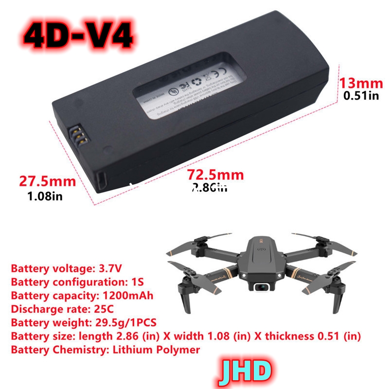 JHD Bateria 4DRC V4 Battery 3. - Drone Rc V4 recension och pris
